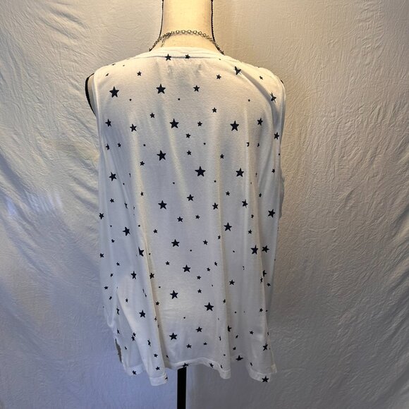 Have one to sell? Sell now Chaps Woman's White Tank Top With Blue Stars Size 1X - Picture 6 of 7
